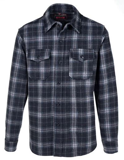 Schott Men's Wool Blend Cpo Shirt In Black In Grey