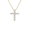 Diana M. 18 Kt Yellow Gold, 0.50" Diamond Cross Pendant Adorned With 0.70 Cts Tw Of Round Diamonds In Yellow