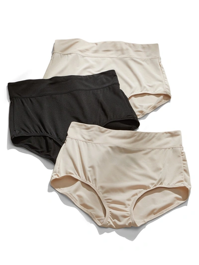 Warner's No Pinching. No Problems. Brief 3-pack In Black,butterscotch