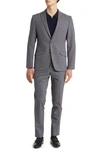 Savile Row Co Microcheck Suit In Grey