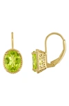 FZN 14K GOLD PLATE CITRINE DROP EARRINGS