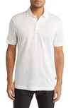 Hugo Boss Regular-fit Polo Shirt In Cotton And Linen In White