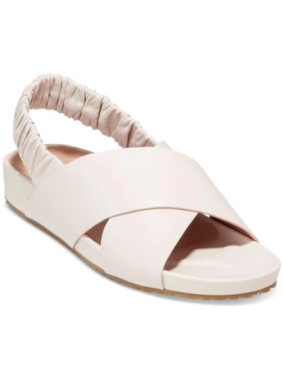 Cole Haan Morena Womens Faux Leather Footbed Espadrilles In White