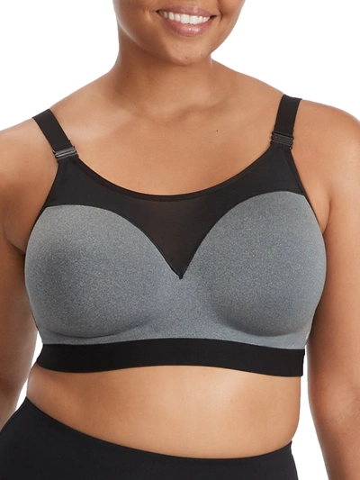 Body Up Women's Medium Impact Wire-free Sports Bra In Grey