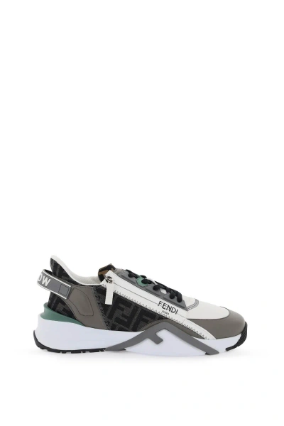 Fendi Flow Sneakers In Grey,white,black