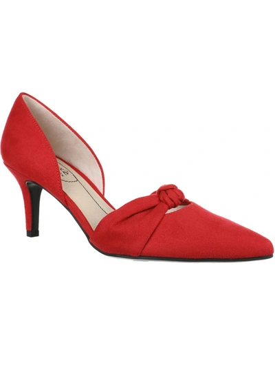 Lifestride Sunrise Womens Faux Suede Slip-on Pumps In Red