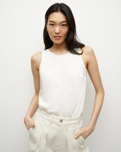 Veronica Beard Sabrina Crepe Tank In Off-white