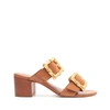 Schutz Women's Enola Double Buckle Block Heel Sandals In New Wood