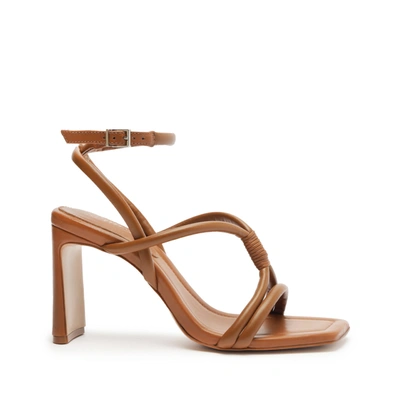 Schutz Nadia Leather Sandal In Honey Peach