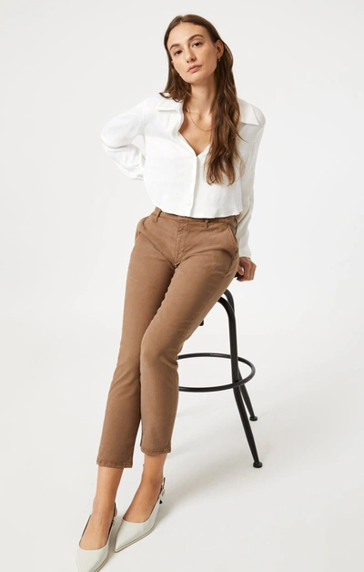 Mavi Brooke Slim Chino In Tiger Eye's Luxe Twill In Brown