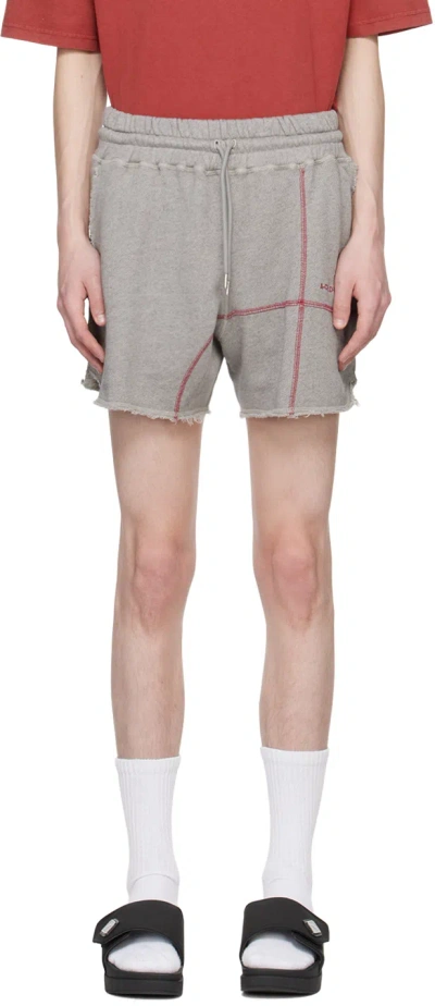 A-cold-wall* A Cold Wall Mens Cement Intersect Logo-embroidered Cotton-jersey Shorts