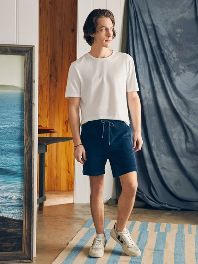 Faherty Essential Italian Knit Cord Short (6" Inseam) In Spring Navy