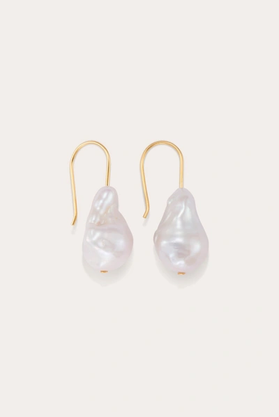 Little Liffner Minimalist Baroque Earrings Gold In White