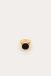 LITTLE LIFFNER SUNKEN STONE SIGNET RING GOLD