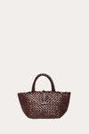 LITTLE LIFFNER MINI LEATHER BASKET DARK BROWN