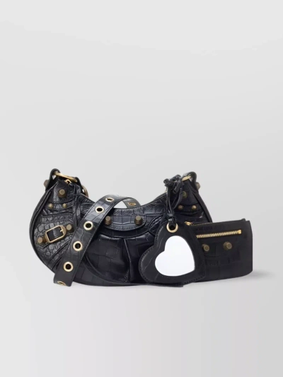 Balenciaga Black Leather Le Cagole Xs Shoulder Bag Black  Donna Tu