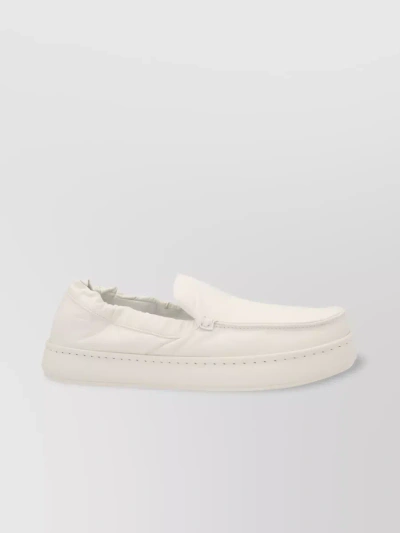 Zegna Leather Loafers In Cream