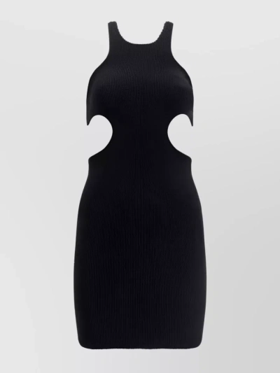 Reina Olga Ele Textured Cutout Minidress In Black
