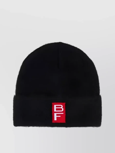 By Far Signature Logo Patch Beanie In Black