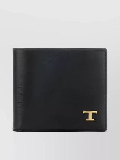 Tod's Signature Leather Bi-fold Wallet In Black