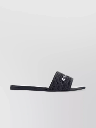 Givenchy Logo Woven Flat Sole Sandals In Blue