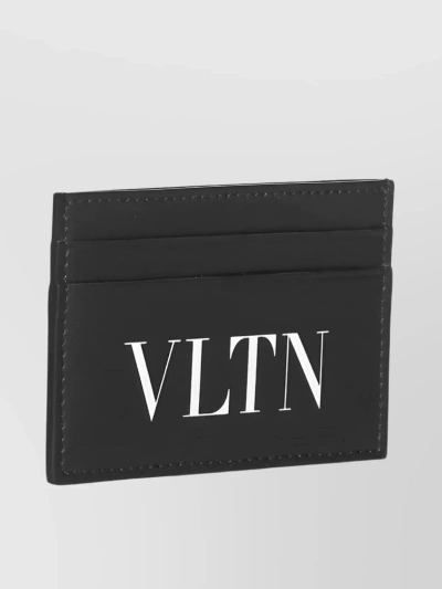 Valentino Garavani Logo Print Card Wallet With Multiple Slots In Black