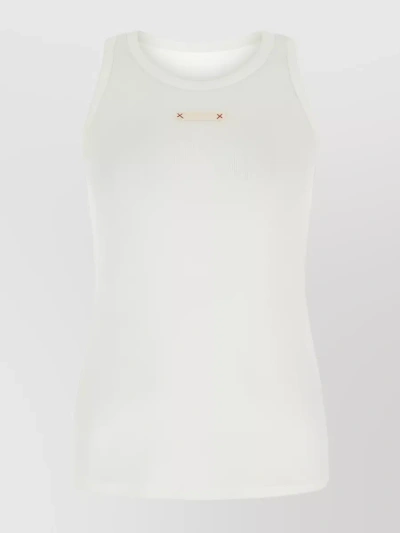 Maison Margiela Ribbed Tank Top In White