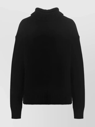 Jil Sander Black Cashmere Blend Oversize Sweater Black  Donna 34t In Negro