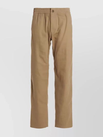 Apc Cotton Trousers In Brown