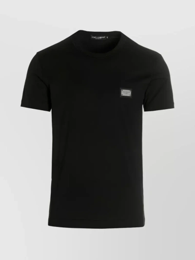 Dolce & Gabbana Logo-plaque Cotton T-shirt In Black