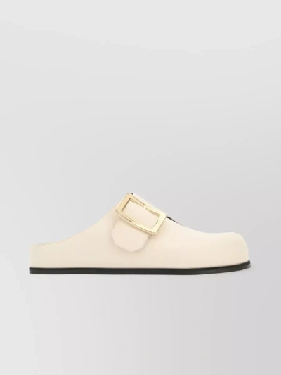 Bally Lulu Nickle-detail Mules In Cream