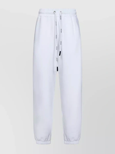 Palm Angels Logo-print Cotton Track Trousers In White