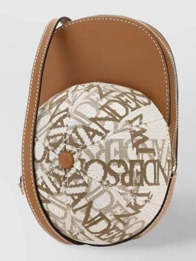 Jw Anderson Logo Jacquard Calf Leather Shoulder Bag In Brown