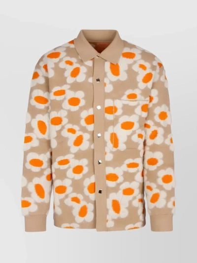 Jacquemus Floral Patterned Long-sleeved Shirt In Brown