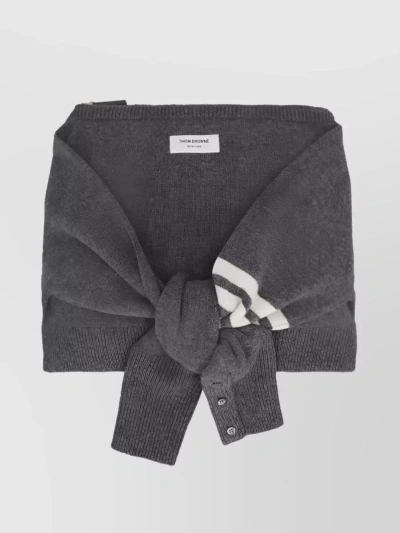Thom Browne Sweater Shoulder Bag In Grey