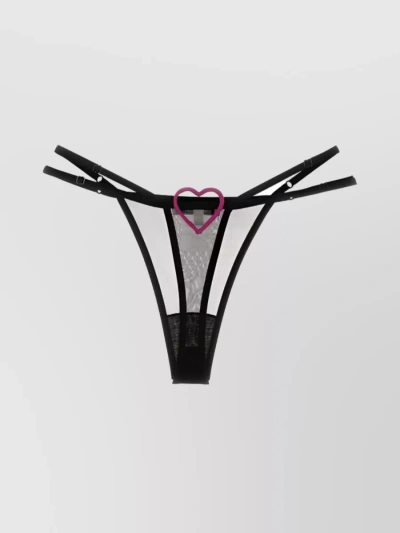 Nensi Dojaka Adjustable Underwear With Heart Detail In Black