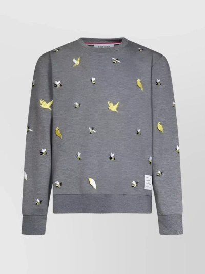 Thom Browne Sweatshirt Mit Stickerei In Grey