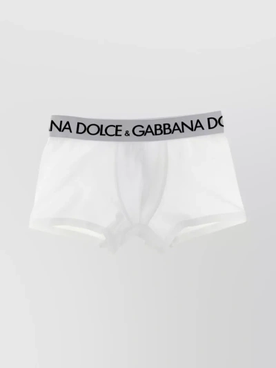 Dolce & Gabbana Stretch-cotton Logo Boxers Duo In White