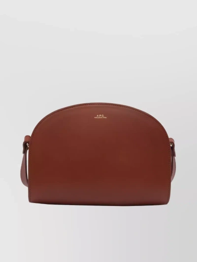 Apc Demi-lune Leather Crossbody Bag In Brown