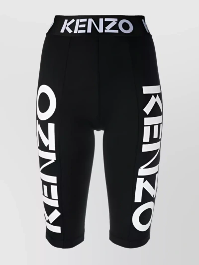 Kenzo Logo-print Legging-like Shorts In Black