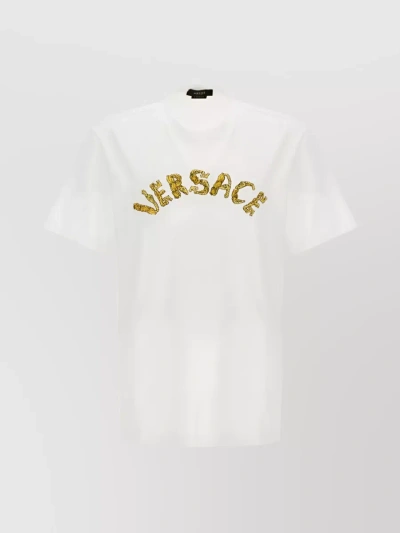 Versace Seashell Baroque-logo T-shirt In White