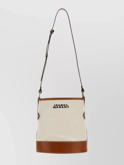 Isabel Marant Canvas Samara Bag With Adjustable Leather Handle In Beige