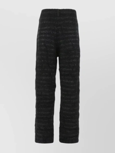 Balenciaga Metallic Tweed Baggy Wide-leg Pants In Black