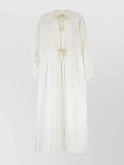 Jil Sander Drawstring Dress In White