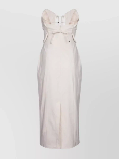 Jacquemus La Dressing Gown Bikini Strapless Midi Dress In White
