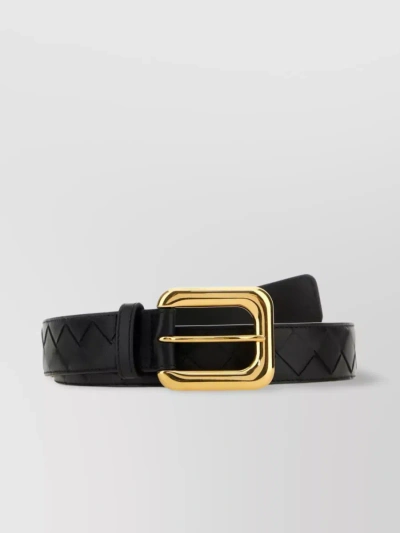 Bottega Veneta Versatile Adjustable Leather Belt In Black