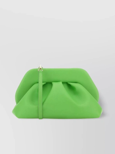Themoirè Tia Clutch With Jeweled Handle And Knot Detail In Green