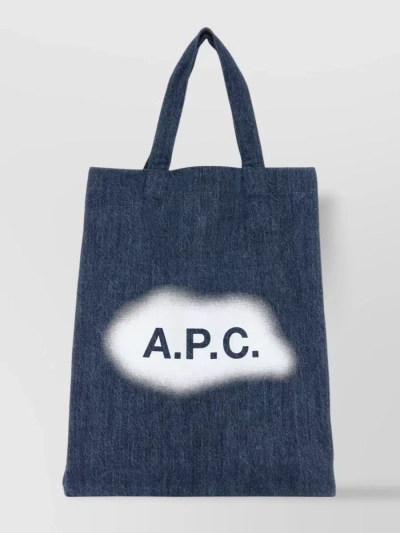 Apc Denim Lou Shopper With Patch Pocket In Blue
