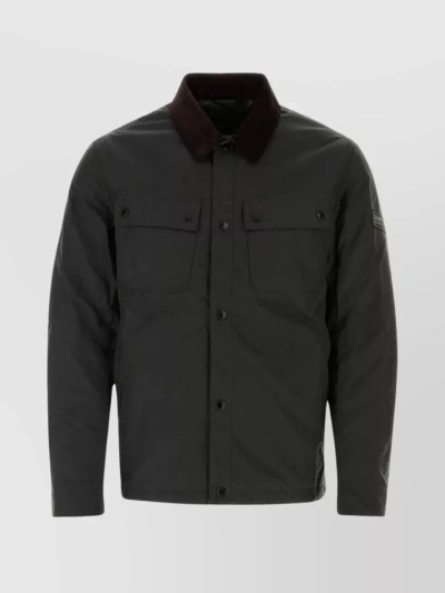 Barbour Black Cotton Cotton Jacket In Green