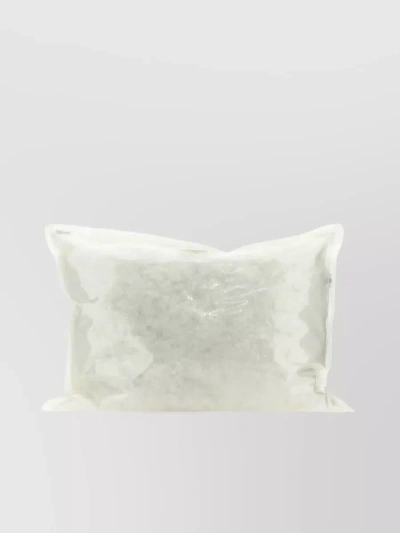 Jw Anderson Large Cushion Clutch With Transparent Iridescent Finish In White